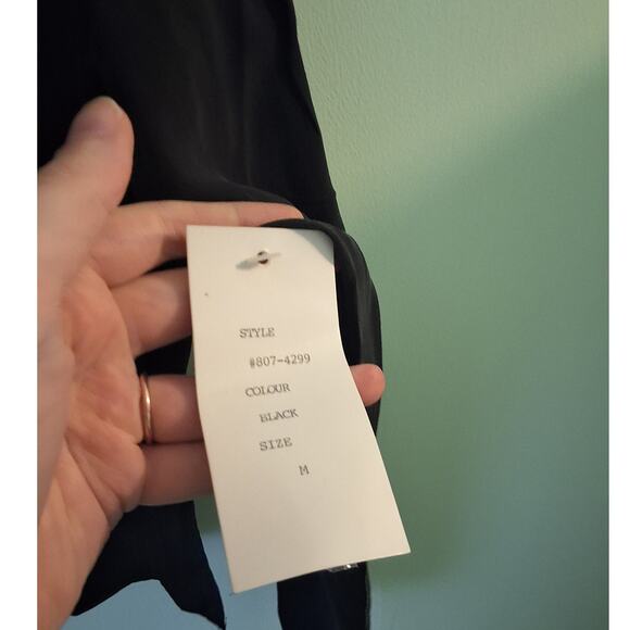 VINTAGE Anne Pinkerton 1980s Black Open Wrap Cardigan Blouse Size Medium - Picture 9 of 10